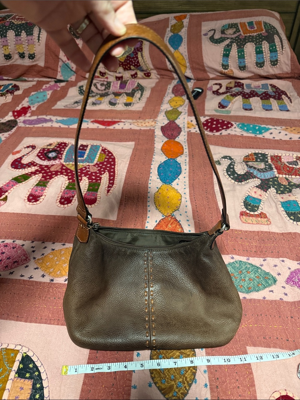 Fossil Y2K Vintage Classic Brown Leather Shoulder Bag